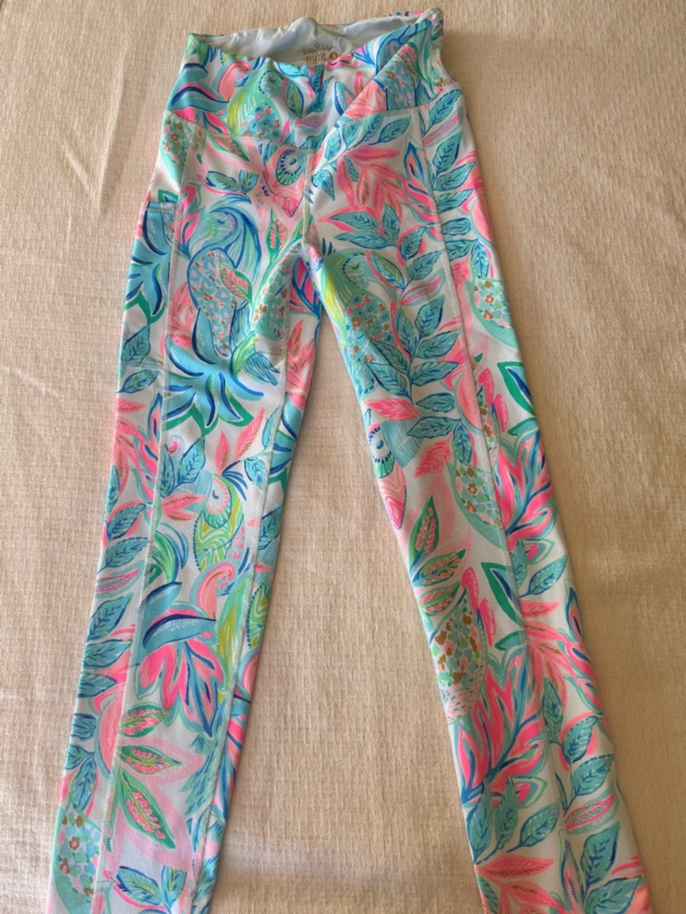 Lilly Pulitzer Tropical Floral Leggings - Pink, Blue & Green